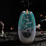 Ceramic Backflow Waterfall Incense Burner with 50 Cones