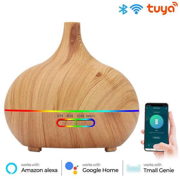 Tuya WiFi Essential Oil Diffuser Wood Grain (Alexa & Google Home)
