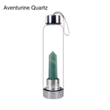 Natural Quartz Gemstone Glass Water Bottle