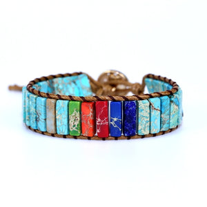 7 Chakra Natural Stone Wrap Bracelet