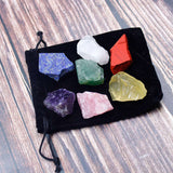 7 Chakra Healing Crystal Stones Set Rough Natural Gemstone W/Pouch