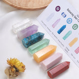 7 Chakra Healing Quartz Crystal Hexagonal Stone Set W/Gift Box