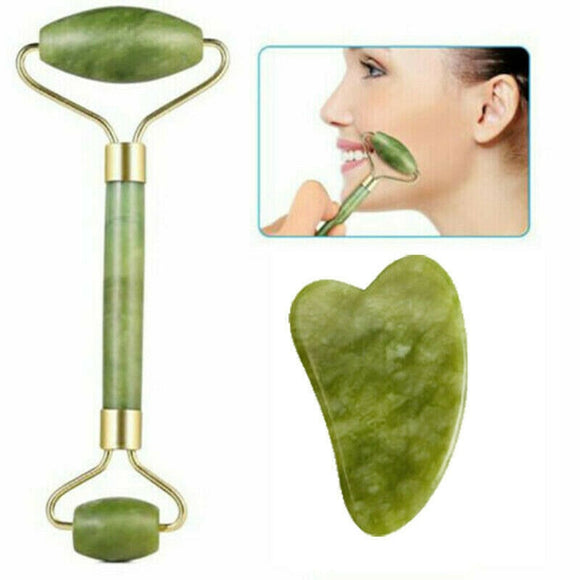 Natural Crystal Jade Stone Guasha Massager & Roller Anti-aging Beauty Tool