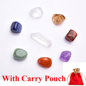 7 Chakra Healing Crystals - Polished Tumbled Stones Set W/Pouch