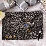 Embossed Leather Journal Writing Notebook 3D Phoenix Pattern Hardcover