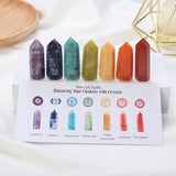 7 Chakra Healing Quartz Crystal Hexagonal Stone Set W/Gift Box