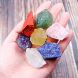 7 Chakra Healing Crystal Stones Set Rough Natural Gemstone W/Pouch