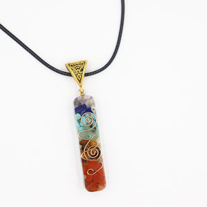 7 Chakra Healing Crystal, Positive Energy Pendant Necklace