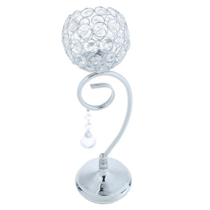 Silver-Tone Crystal Tea Light Candle Holder