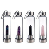 Natural Quartz Gemstone Glass Water Bottle