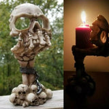 Halloween Resin Skull Candle Holder