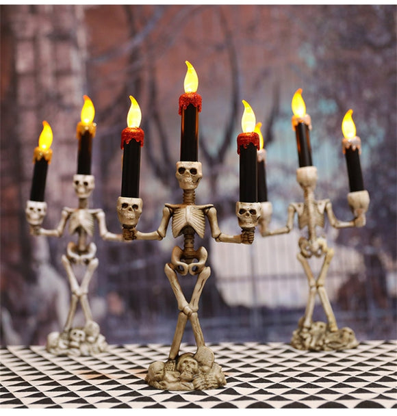 Halloween LED Lighted Skeleton Candlestick