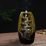 Ceramic Backflow Waterfall Incense Burner with 50 Cones