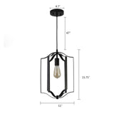 OUKANING Retro LED Candle Pendant Light Cafe Hanging Chandelier Adjustable Height Lamp Fixture