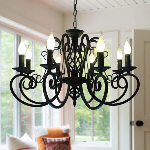 Vintage Wrought Iron Chandelier