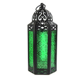 European Style Colored Glass Wind Lamp Candle Holders