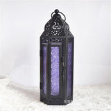 European Style Colored Glass Wind Lamp Candle Holders