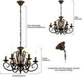 Black French Country Chandelier (6 Lights)