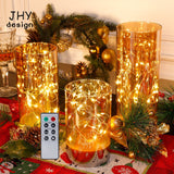 3 pc Glass LED Battery Operated Fairy Light Lamp (8-Key Remote Control)