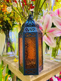 European Style Colored Glass Wind Lamp Candle Holders