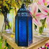 European Style Colored Glass Wind Lamp Candle Holders