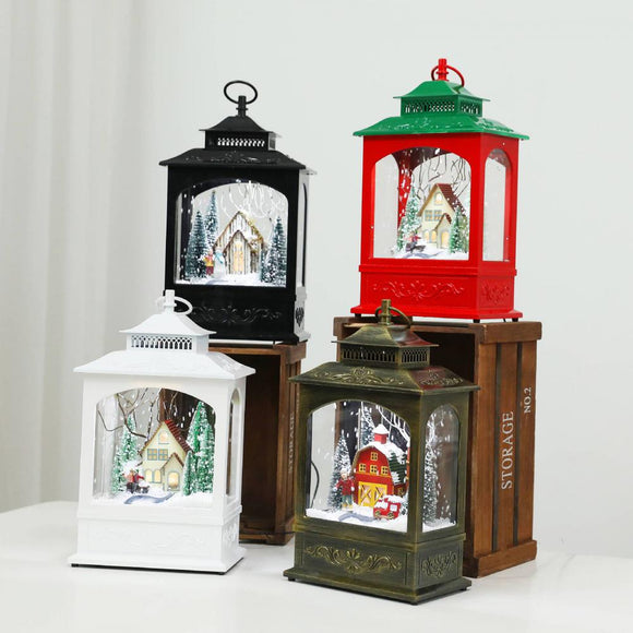 Christmas Scene Vintage Style Lantern Decoration