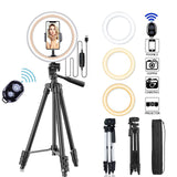 Led Selfie Photo Ring Light, Remote Control, With Tripod Stand Holder