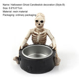 Halloween Resin Skeleton Candle Holder