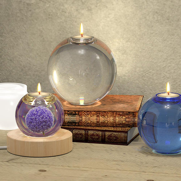 DIY Ball Shape Candle Holder Silicone Epoxy Mold