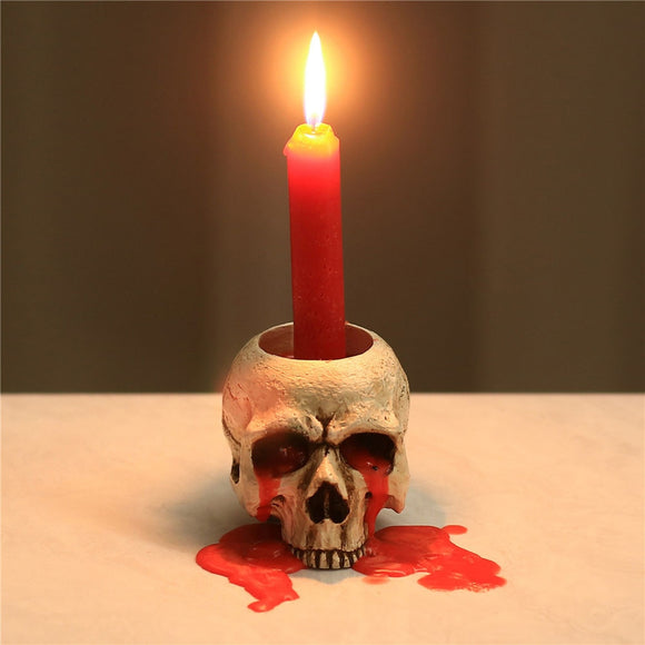 Halloween Skull Candle Holder