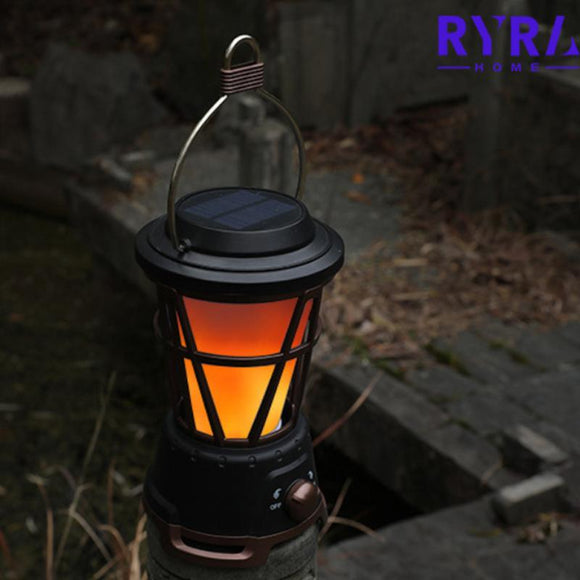 Outdoor LED Solar Kerosene Style Lantern