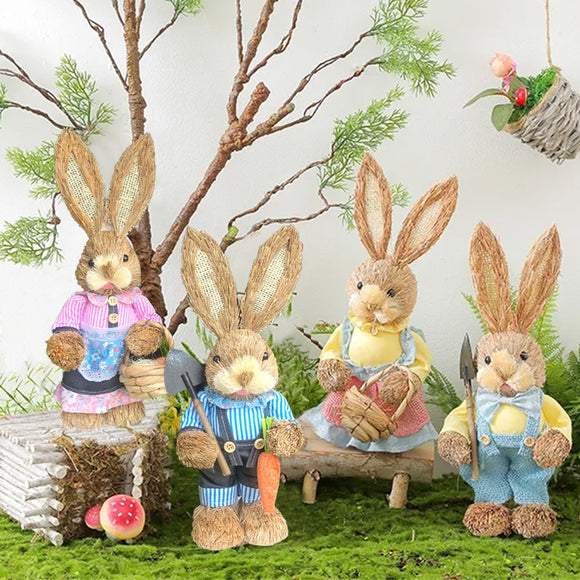 Easter Handmade Straw Rabbits