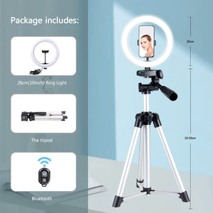 Led Selfie Photo Ring Light, Remote Control, With Tripod Stand Holder