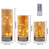 3 pc Glass LED Battery Operated Fairy Light Lamp (8-Key Remote Control)