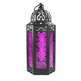 European Style Colored Glass Wind Lamp Candle Holders