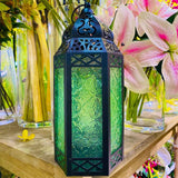 European Style Colored Glass Wind Lamp Candle Holders